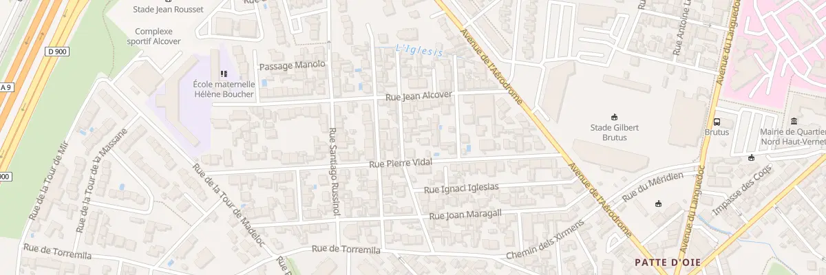 Plan du 20 Rue Jean-Auguste Brutails à Perpignan