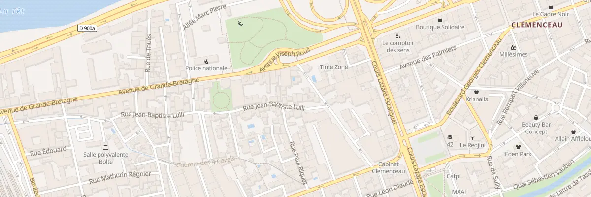 Plan du 10 Rue Jean-Baptiste Lulli à Perpignan