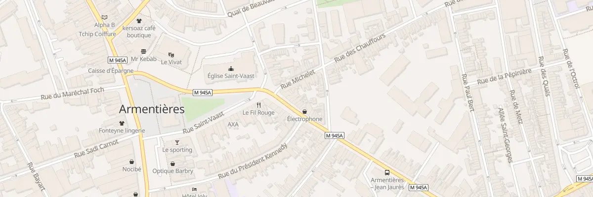 Plan du 5 Rue Jean Jaures à Armentières