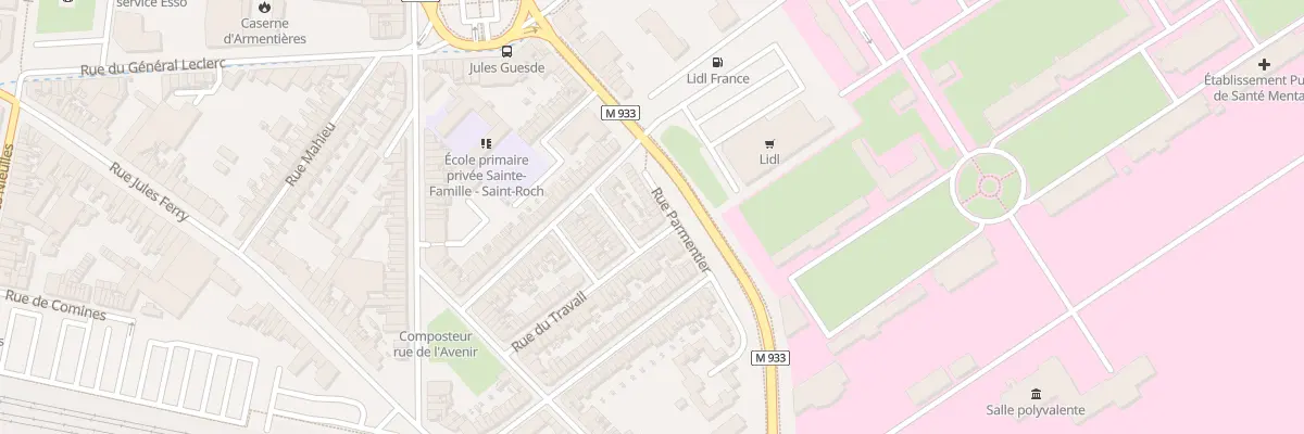 Plan du 20 Rue Parmentier à Armentières
