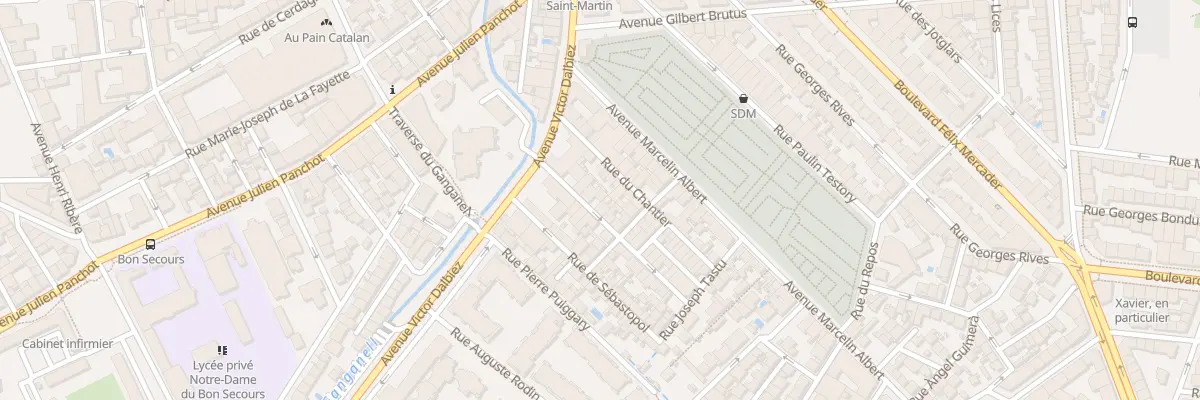 Plan du 9 Rue Cdt Bazy à Perpignan