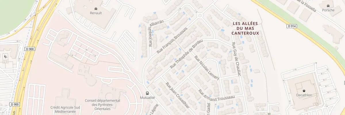 Plan du 28 Rue Théophile de Bordeu à Perpignan