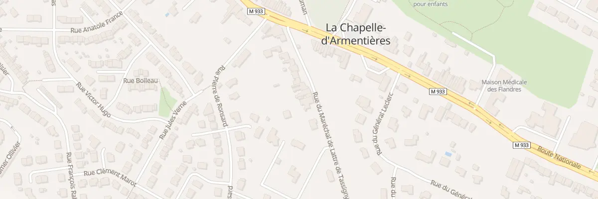 Plan du 22 Rue du Mal de Lattre à La Chapelle-d’Armentières