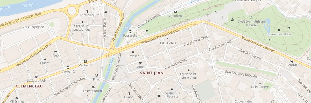 Plan du 9 Rue Jeanne d’Arc à Perpignan