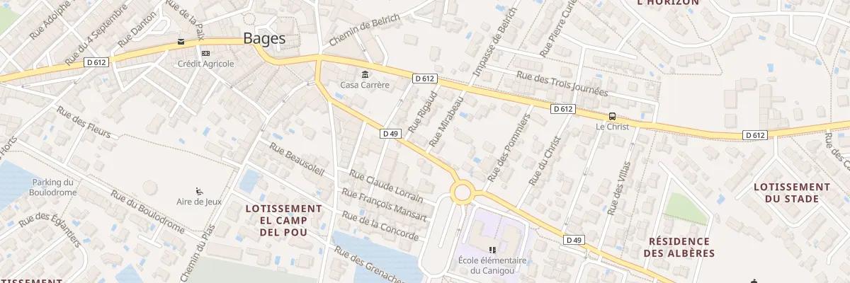 Plan du 3 Rue Mirabeau à Bages