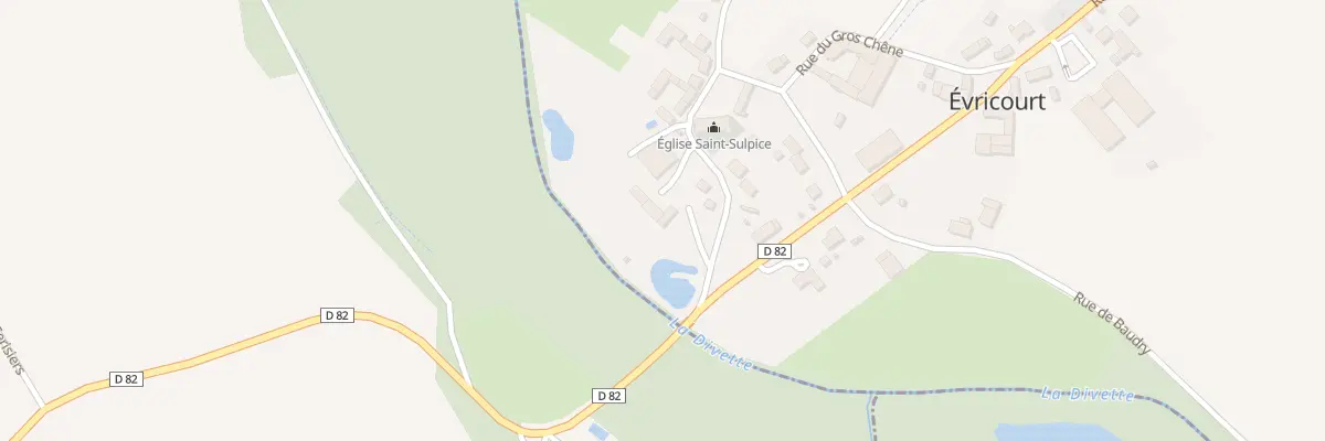Plan de la Rue de l’Eglise à Évricourt