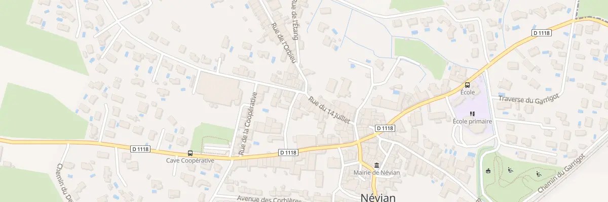 Plan du 15 Rue du 14 Juillet à Névian