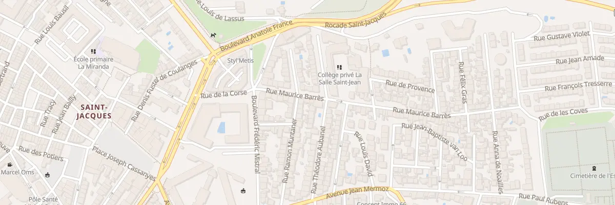 Plan du 16 Rue Maurice Barrès à Perpignan