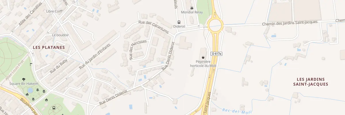 Plan du 28 Rue Denis Diderot à Perpignan