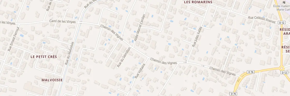 Plan du 43B Che des Vignes à Pia