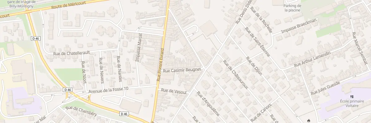 Plan du 11 Rue Casimir Beugnet à Billy-Montigny