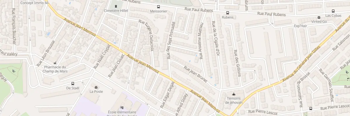 Plan du 3 Rue Jean Brunet à Perpignan