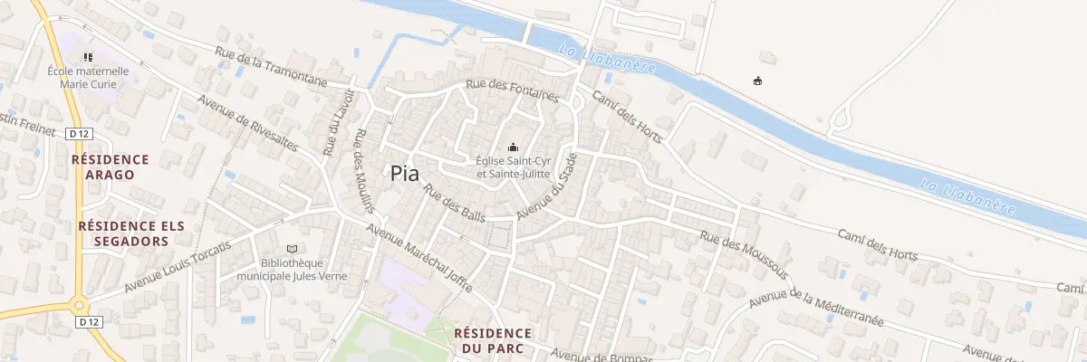 Plan du 9 Av du Stade à Pia