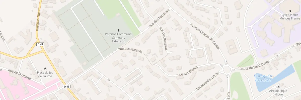 Plan du 36 Rue des Platanes à Péronne