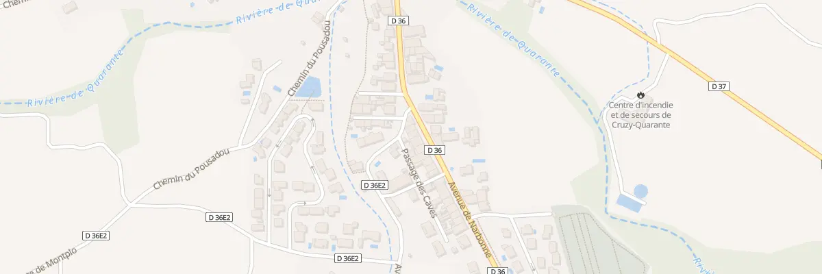 Plan du 28 Av de Narbonne à Cruzy