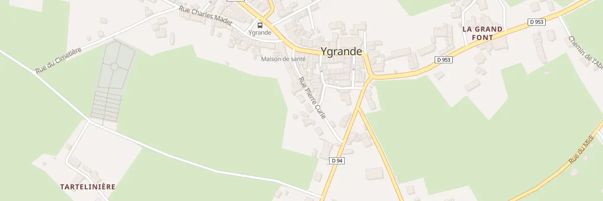 Plan du 8 Rue Pierre Curie à Ygrande
