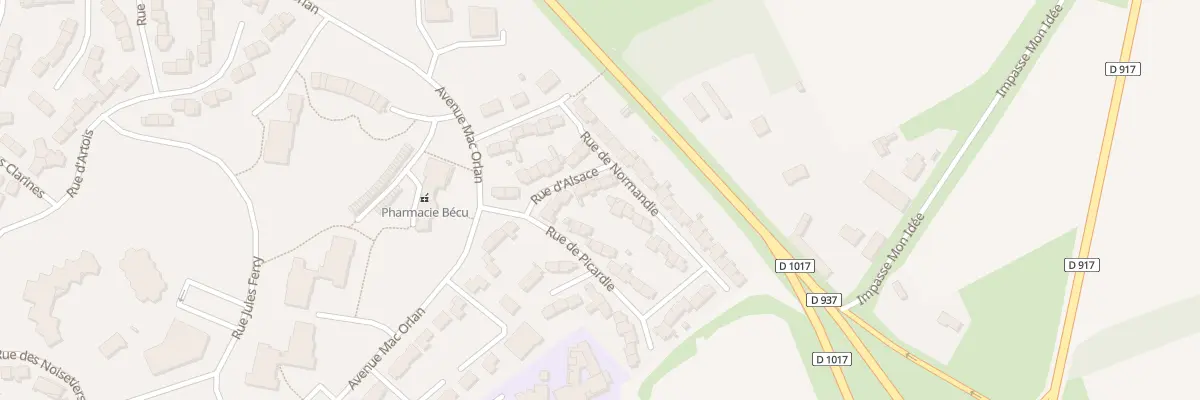 Plan du 10 Rue d’Alsace à Péronne