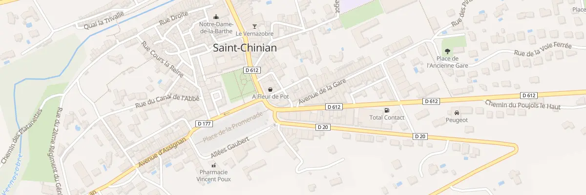 Plan du 1 Av de la Gare à Saint-Chinian
