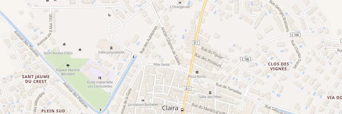 Plan du 1 Ancien Chemin de Salses à Claira