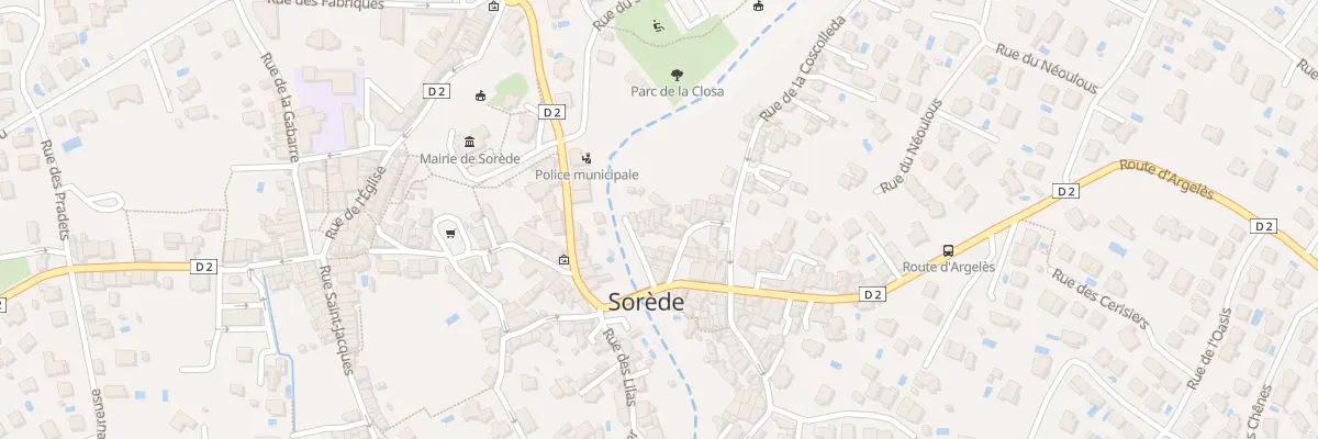 Plan de la Rue de la Riviere à Sorède