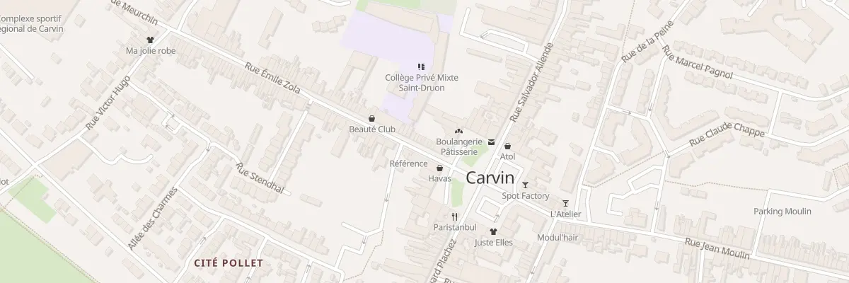 Plan du 10 Rue Emile Zola à Carvin