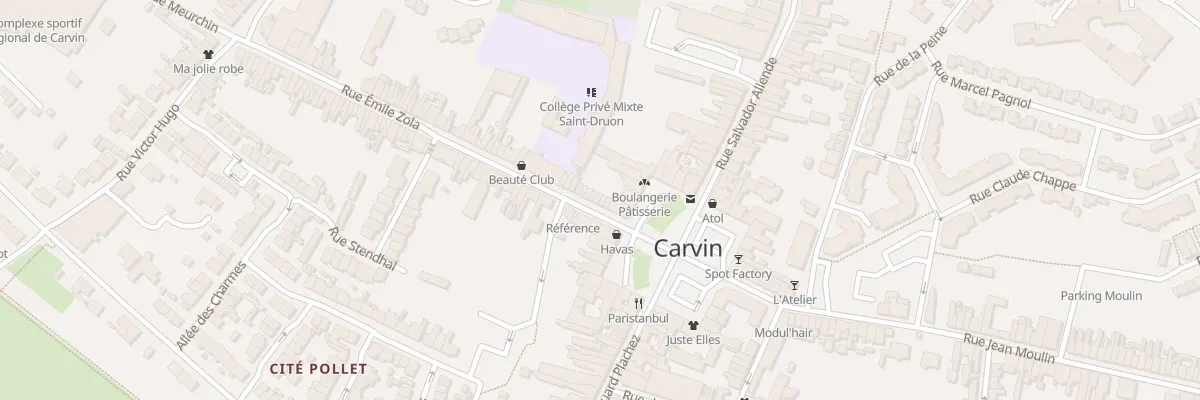 Plan du 8 Rue Emile Zola à Carvin