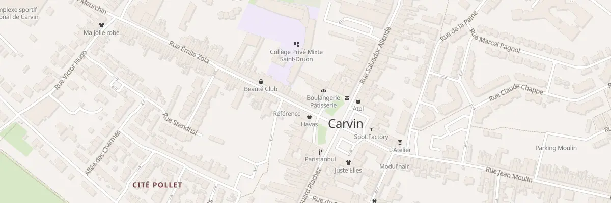 Plan du 4 Rue Emile Zola à Carvin