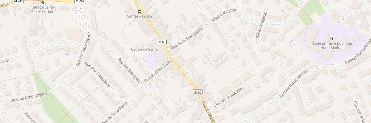 Plan du 100 Rue du Maréchal Foch à Santes