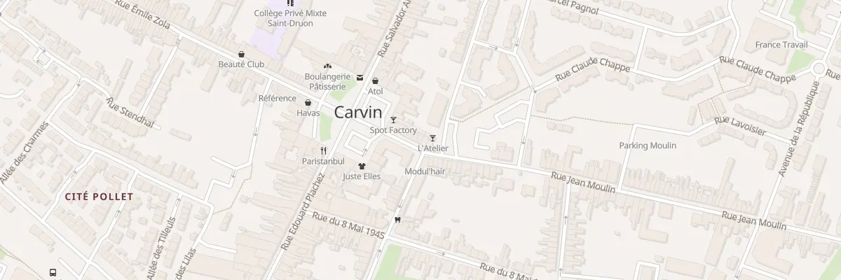 Plan du 9 Rue Jean Moulin à Carvin