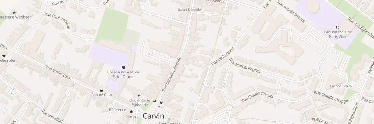 Plan du 28 Rue Salvador Allendé à Carvin