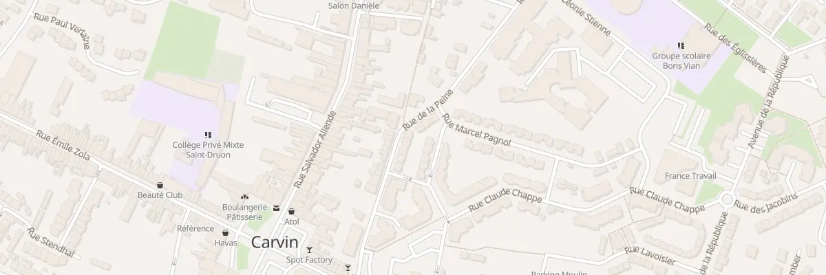 Plan du 10 Rue de la Peine à Carvin