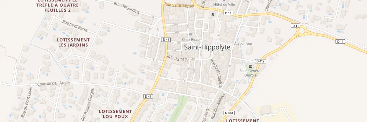 Plan du 13 Rue du 14 Juillet à Saint-Hippolyte