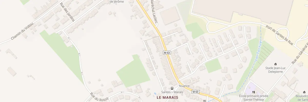 Plan du 36 Rue du Général De Gaulle à Santes
