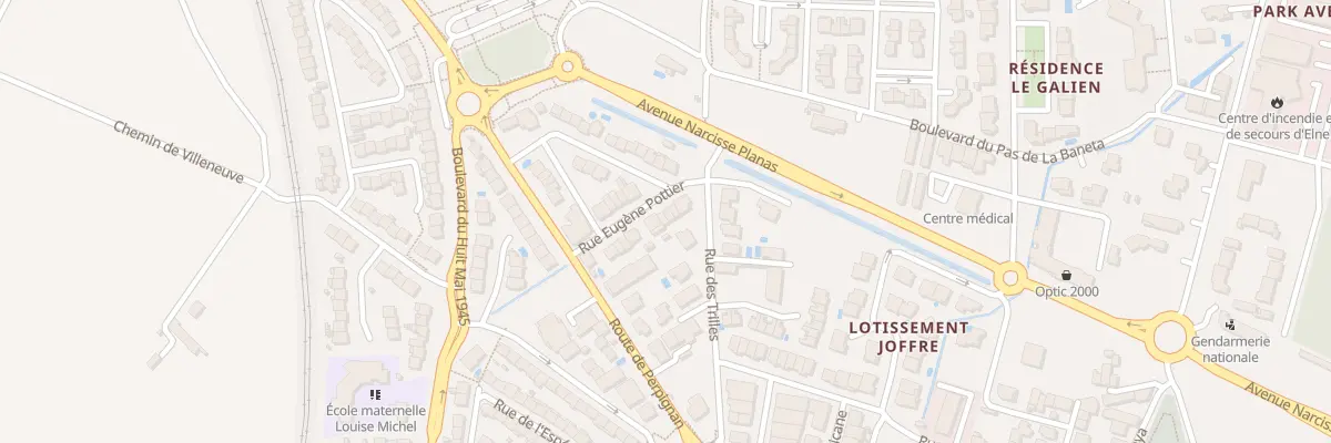 Plan du 14 Rue Eugene Pottier à Elne