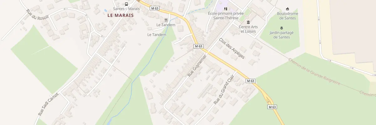Plan du 16 Rue Guynemer à Santes