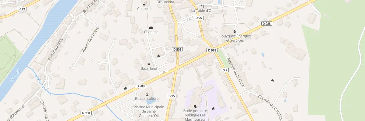 Plan de Av de Saint Laurent à Saint Geniez d’Olt et d’Aubrac