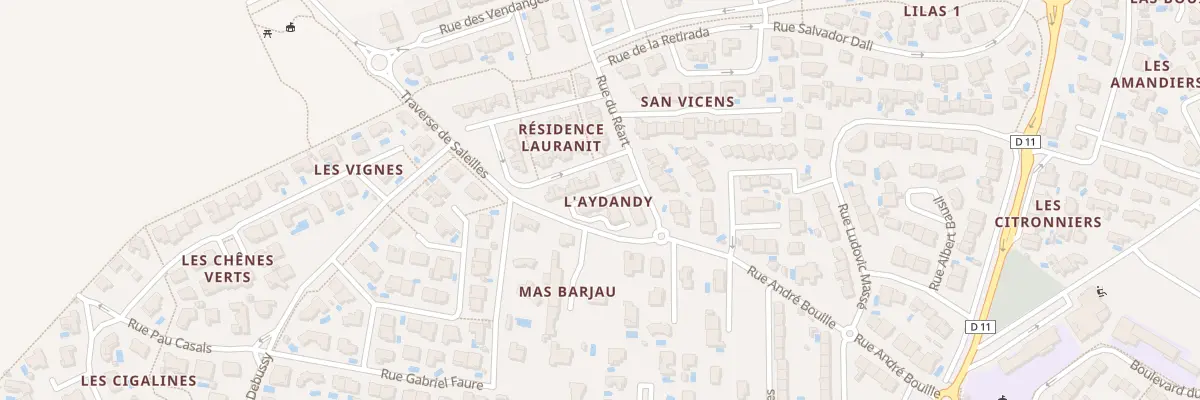Plan de la Rue du Réart à Alénya