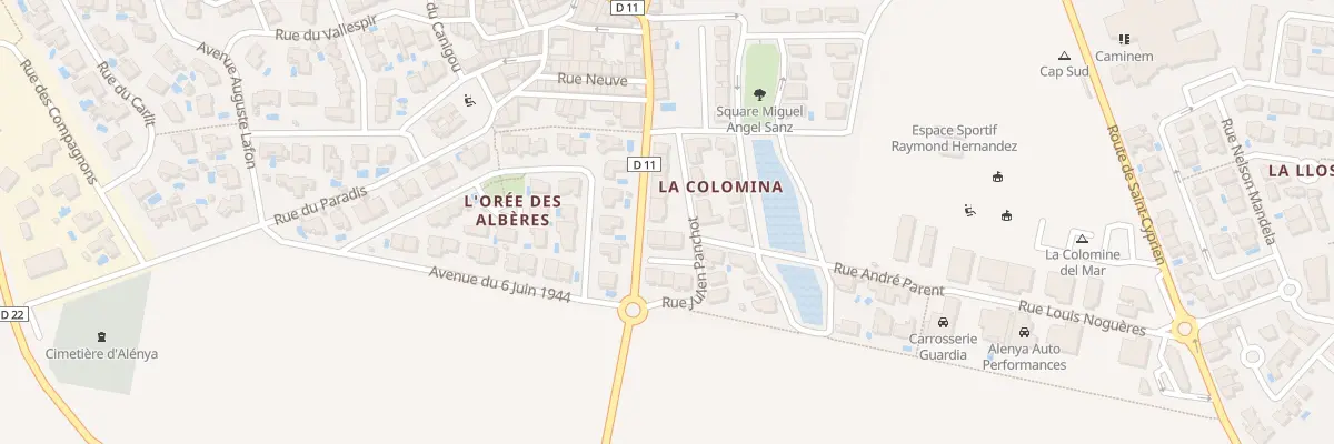 Plan du 11 Rue Julien Panchot à Alénya