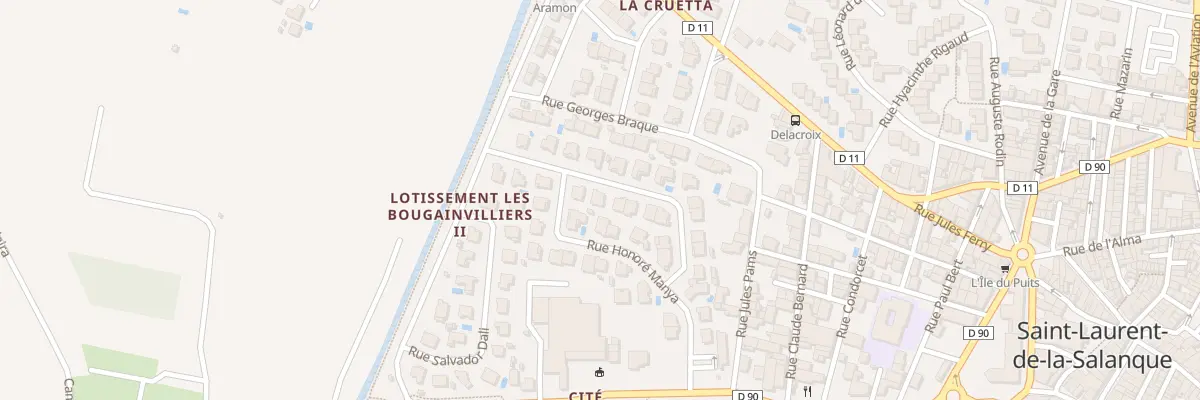Plan du 13 Rue Honore Manya à Saint-Laurent-de-la-Salanque