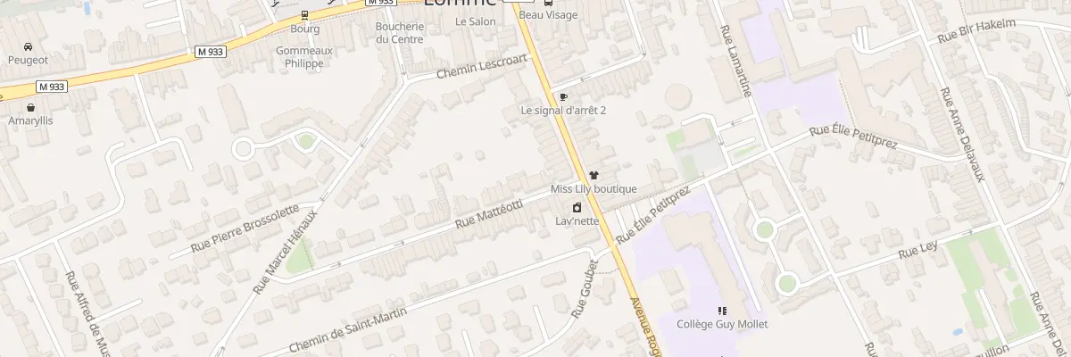 Plan de la Rue Matteotti Lomme à Lille