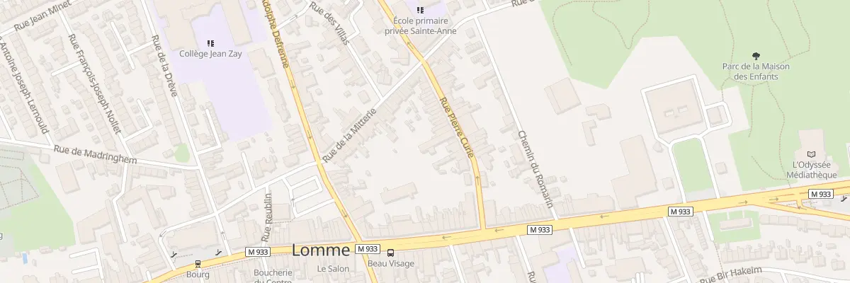 Plan du 13 Rue Pierre Curie Lomme à Lille