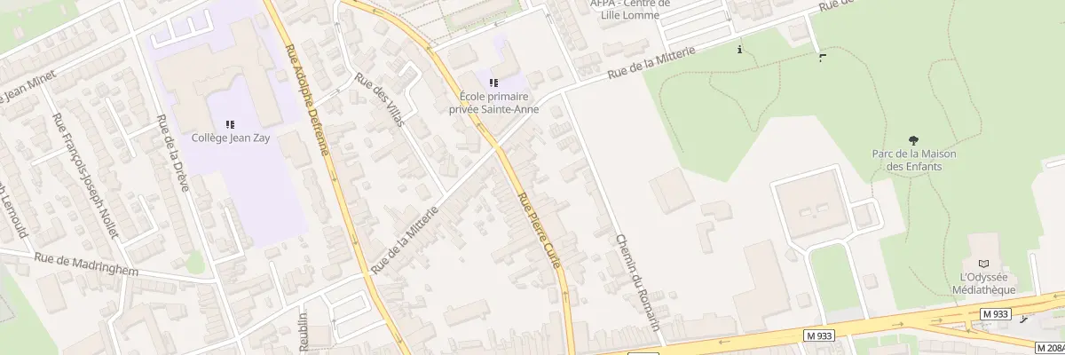 Plan du 22 Rue Pierre Curie Lomme à Lille