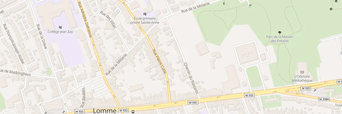 Plan du 12 Rue Pierre Curie Lomme à Lille