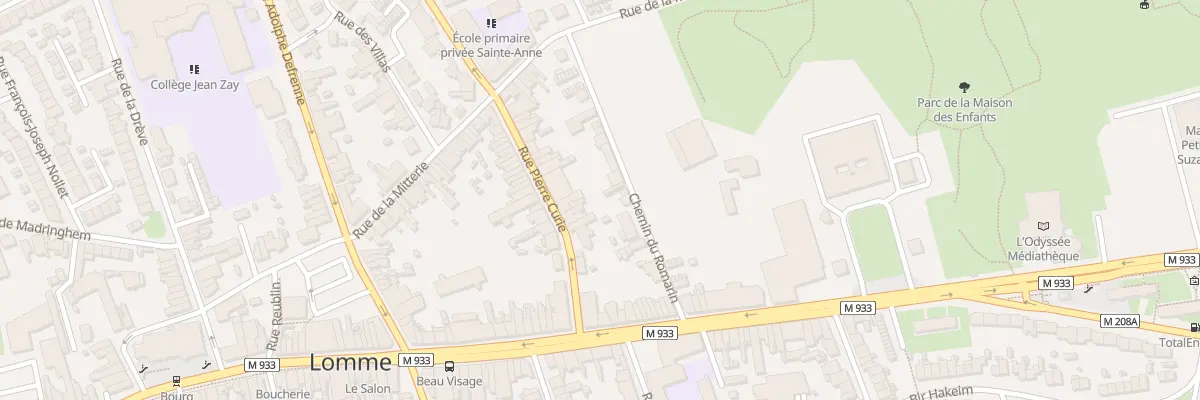 Plan du 8 Rue Pierre Curie Lomme à Lille