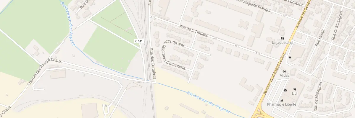 Plan du 11 Rue du 143e Regt d’Infanterie à Narbonne