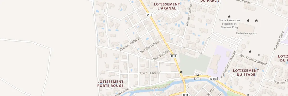 Plan de la Rue des Jardins à Torreilles