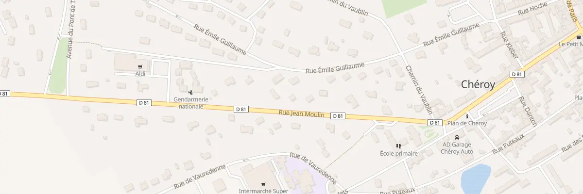 Plan du 12 Rue Jean Moulin à Chéroy
