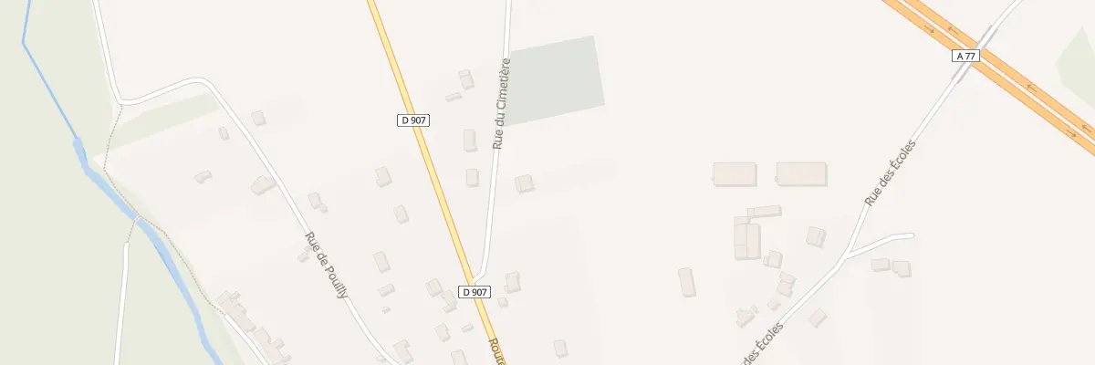 Plan de la Rue du Cimetière à Mesves-sur-Loire