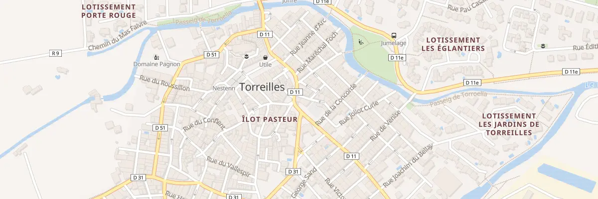 Plan de la Rue des Ecoles à Torreilles