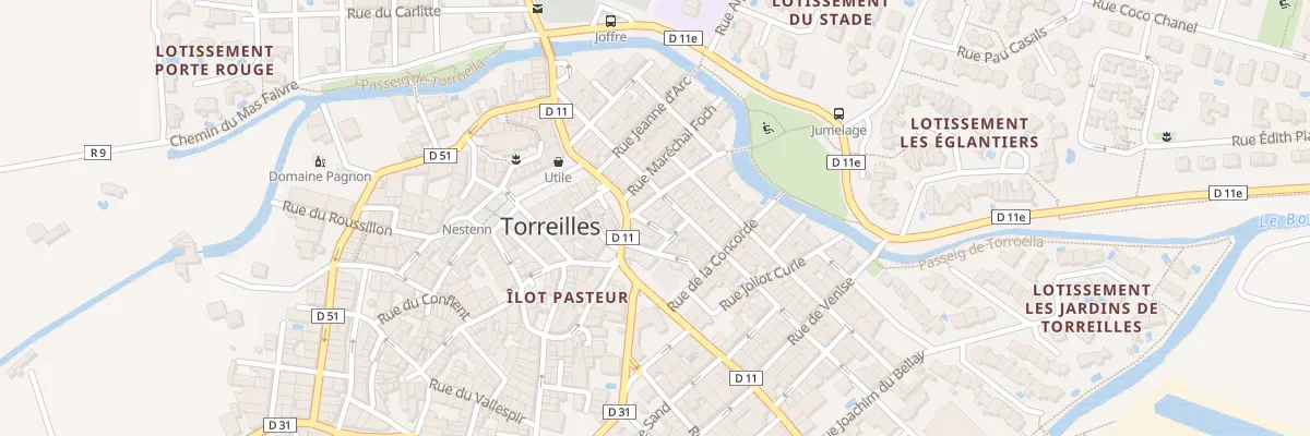 Plan de la Rue du Progres à Torreilles